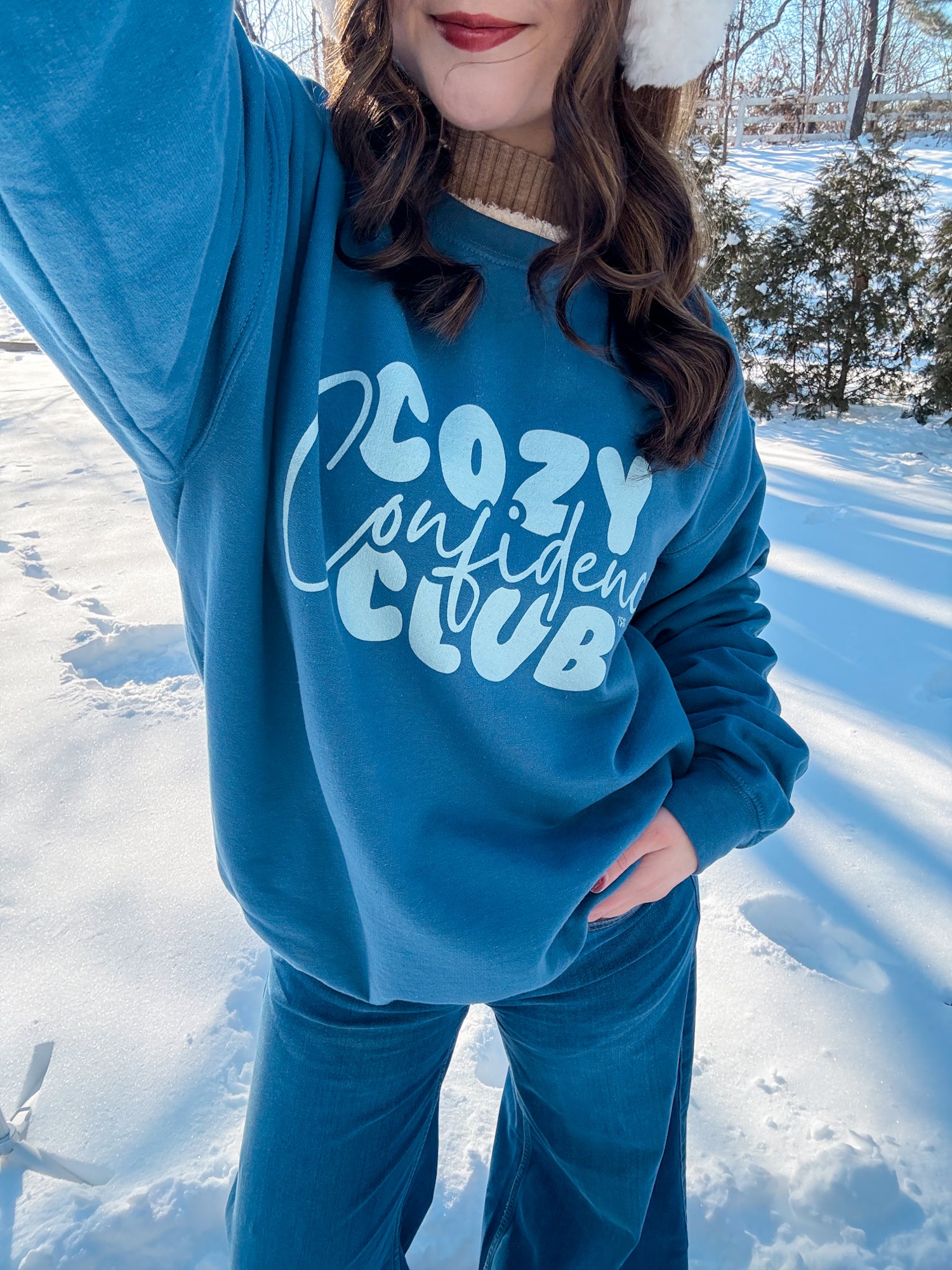 Blue Cozy Confidence Club Sweatshirt