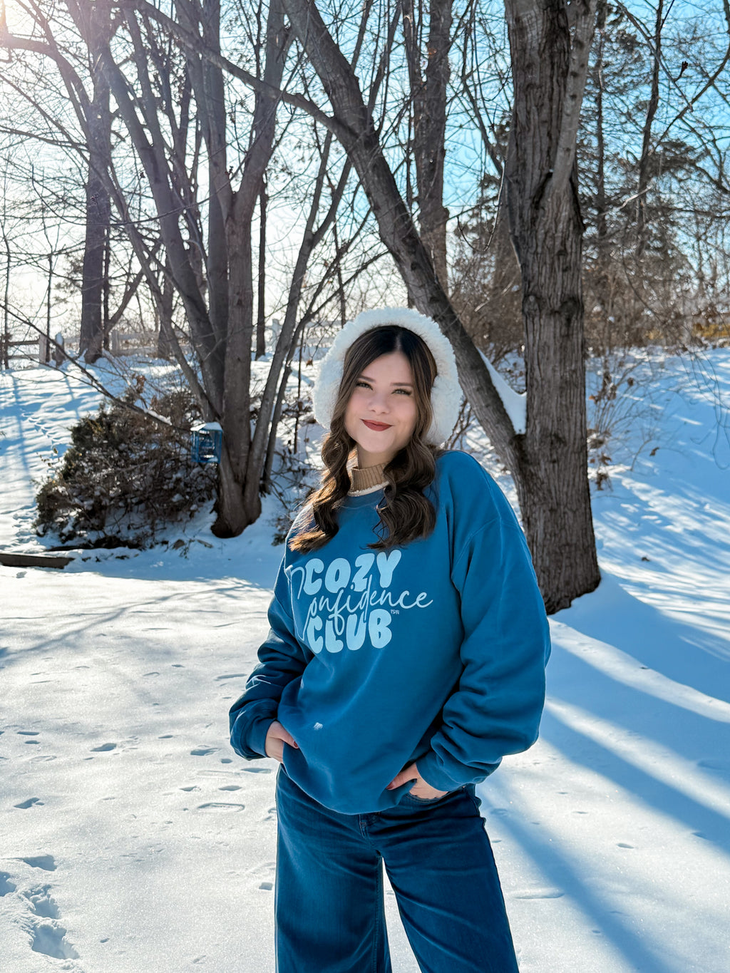 Blue Cozy Confidence Club Sweatshirt