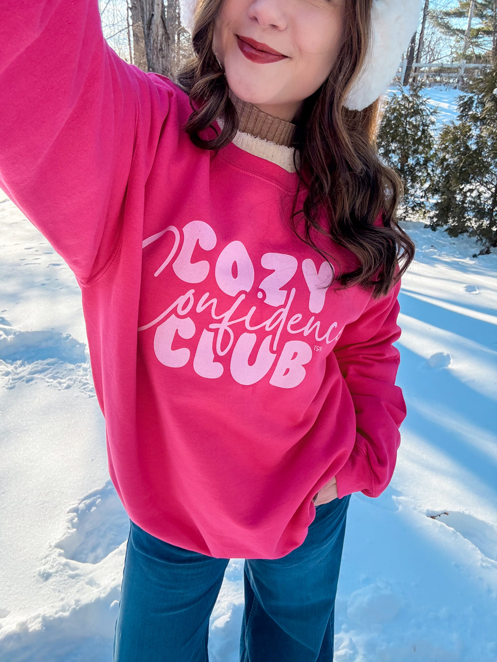 Pink Cozy Confidence Club Sweatshirt