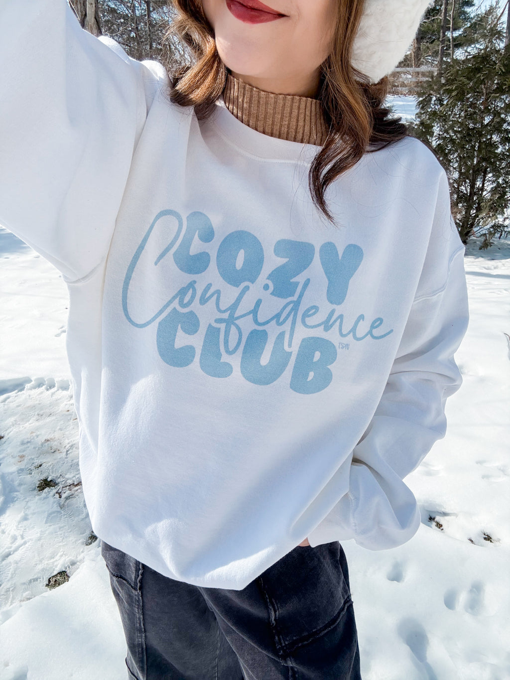 Blue Cozy Confidence Club Sweatshirt