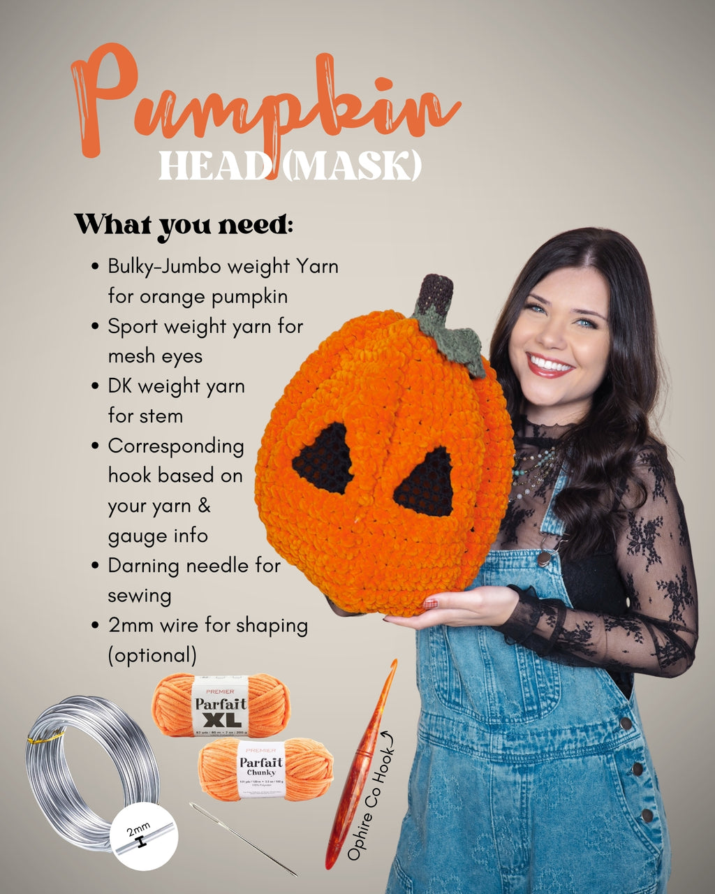 Crochet Pumpkin Head PDF Pattern